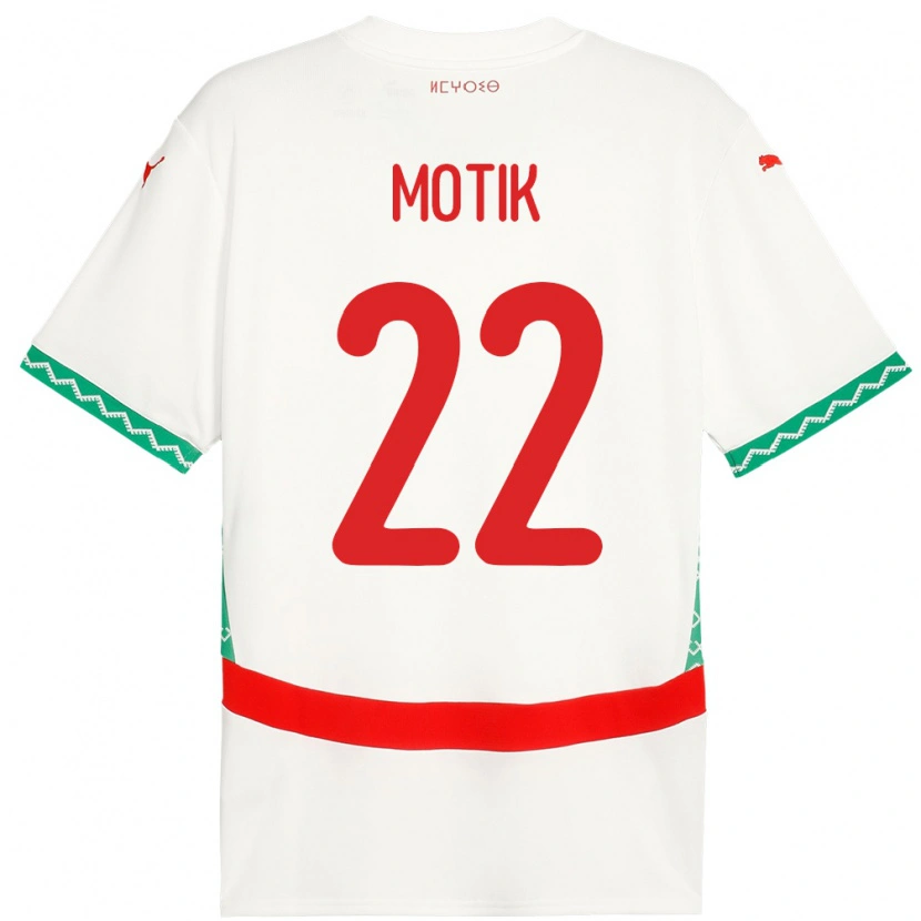 Danxen Damen Marokko Ilyass Motik #22 Weiß Auswärtstrikot Trikot 24-26 T-Shirt
