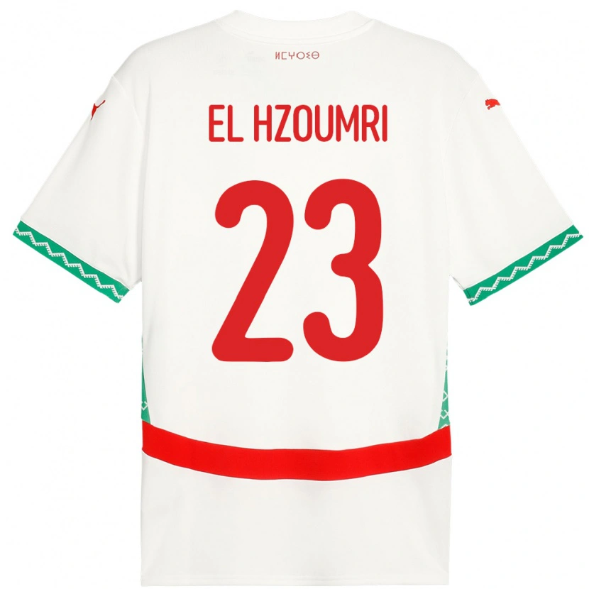 Danxen Damen Marokko Yahya El Hzoumri #23 Weiß Auswärtstrikot Trikot 24-26 T-Shirt