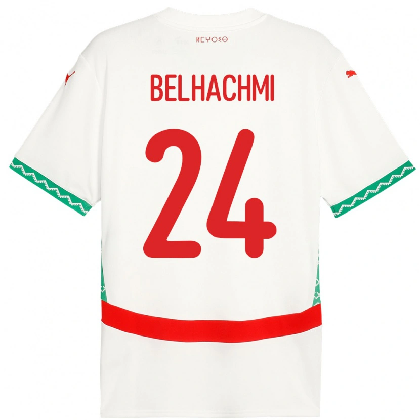 Danxen Damen Marokko Yahya Belhachmi #24 Weiß Auswärtstrikot Trikot 24-26 T-Shirt