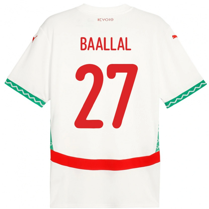Danxen Damen Marokko Adam Baallal #27 Weiß Auswärtstrikot Trikot 24-26 T-Shirt