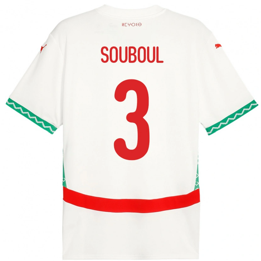 Danxen Damen Marokko Mohamed Souboul #3 Weiß Auswärtstrikot Trikot 24-26 T-Shirt
