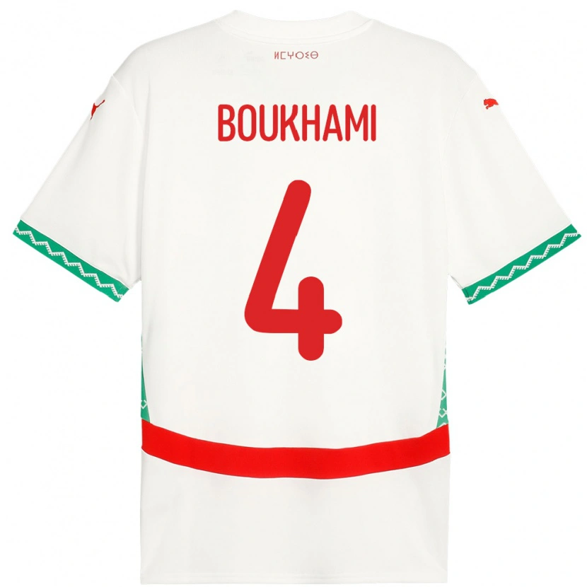 Danxen Damen Marokko Siham Boukhami #4 Weiß Auswärtstrikot Trikot 24-26 T-Shirt