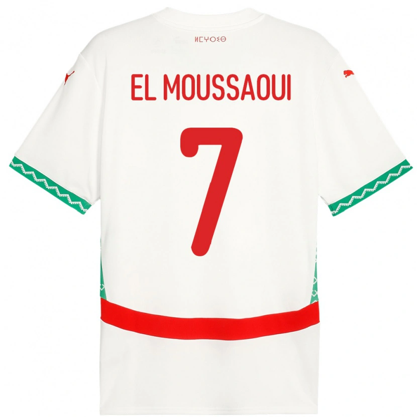 Danxen Damen Marokko Hamza El Moussaoui #7 Weiß Auswärtstrikot Trikot 24-26 T-Shirt