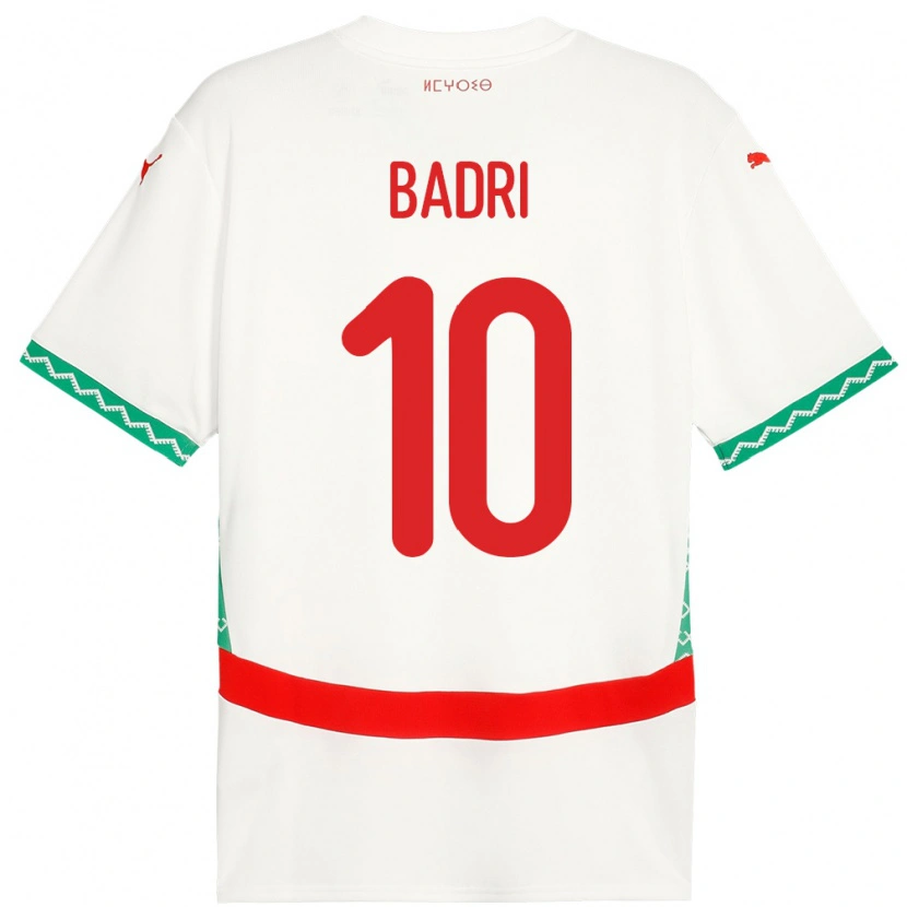 Danxen Damen Marokko Najat Badri #10 Weiß Auswärtstrikot Trikot 24-26 T-Shirt