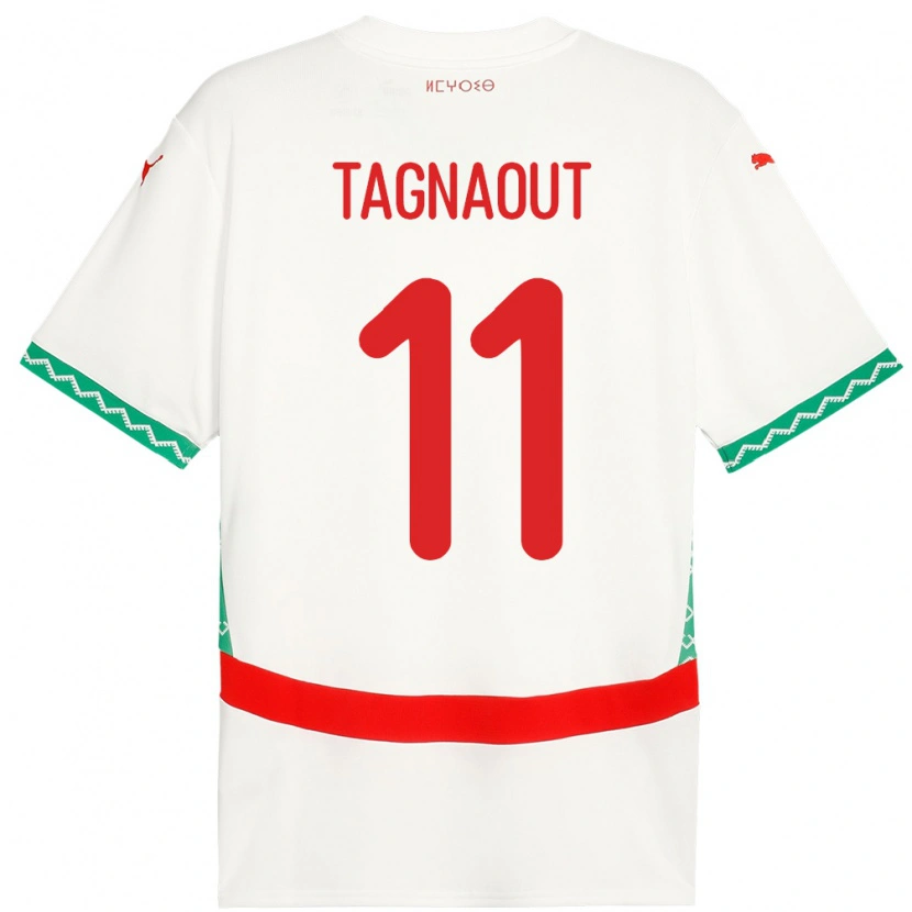 Danxen Damen Marokko Fatima Tagnaout #11 Weiß Auswärtstrikot Trikot 24-26 T-Shirt