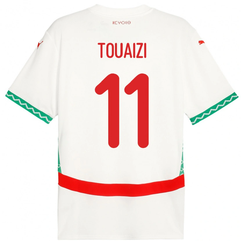 Danxen Damen Marokko Nabil Touaizi #11 Weiß Auswärtstrikot Trikot 24-26 T-Shirt