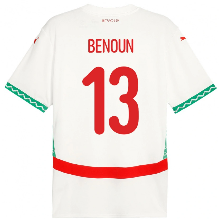 Danxen Damen Marokko Badr Benoun #13 Weiß Auswärtstrikot Trikot 24-26 T-Shirt