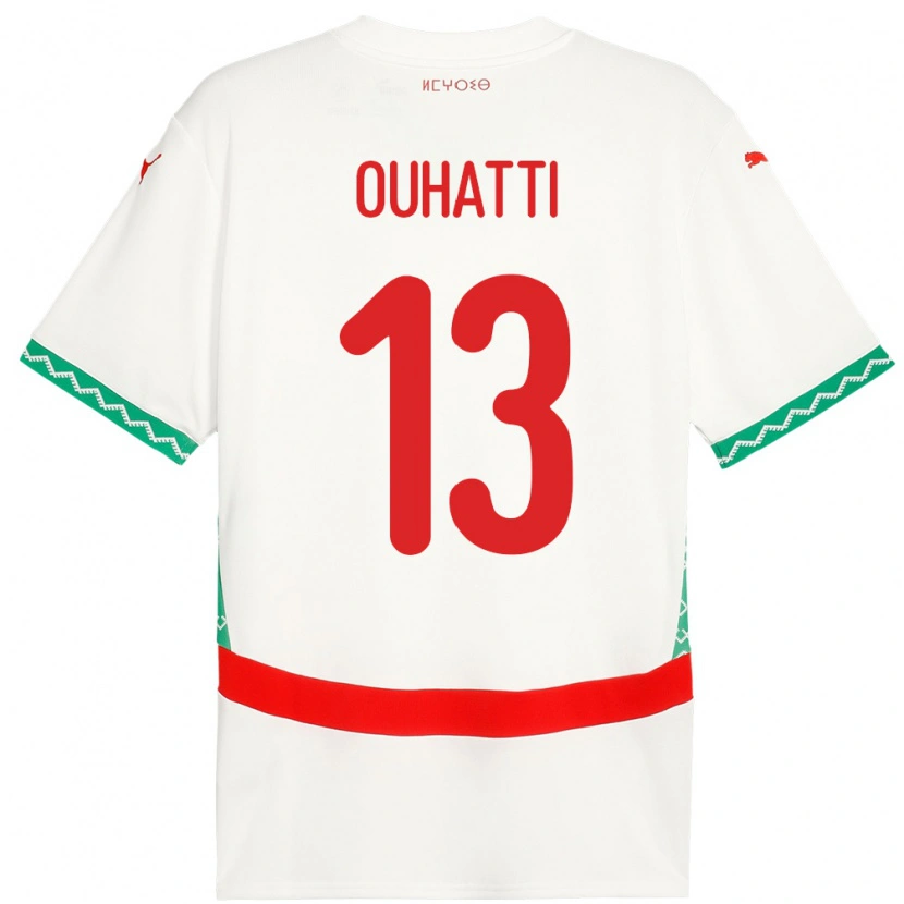 Danxen Damen Marokko Aymane Ouhatti #13 Weiß Auswärtstrikot Trikot 24-26 T-Shirt