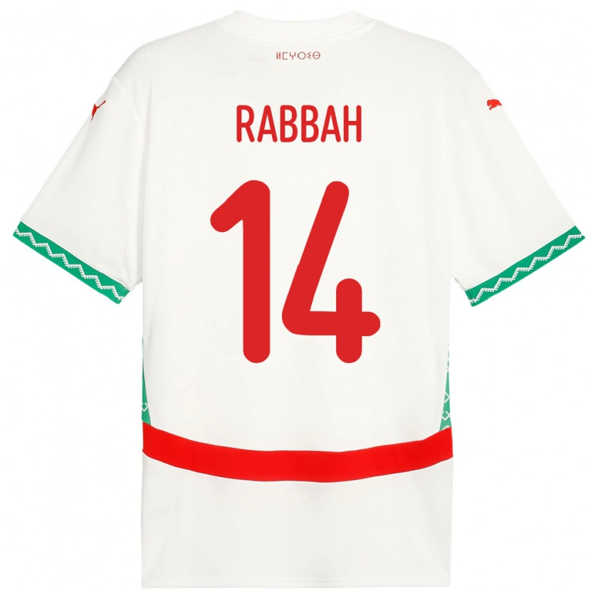 Danxen Damen Marokko Aziza Rabbah #14 Weiß Auswärtstrikot Trikot 24-26 T-Shirt
