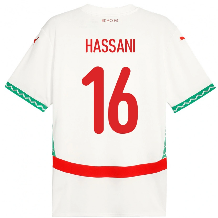 Danxen Damen Marokko Samya Hassani #16 Weiß Auswärtstrikot Trikot 24-26 T-Shirt