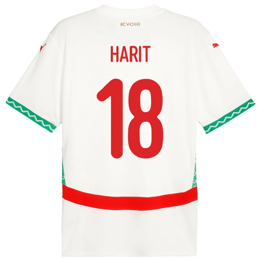 Danxen Damen Marokko Amine Harit #18 Weiß Auswärtstrikot Trikot 24-26 T-Shirt