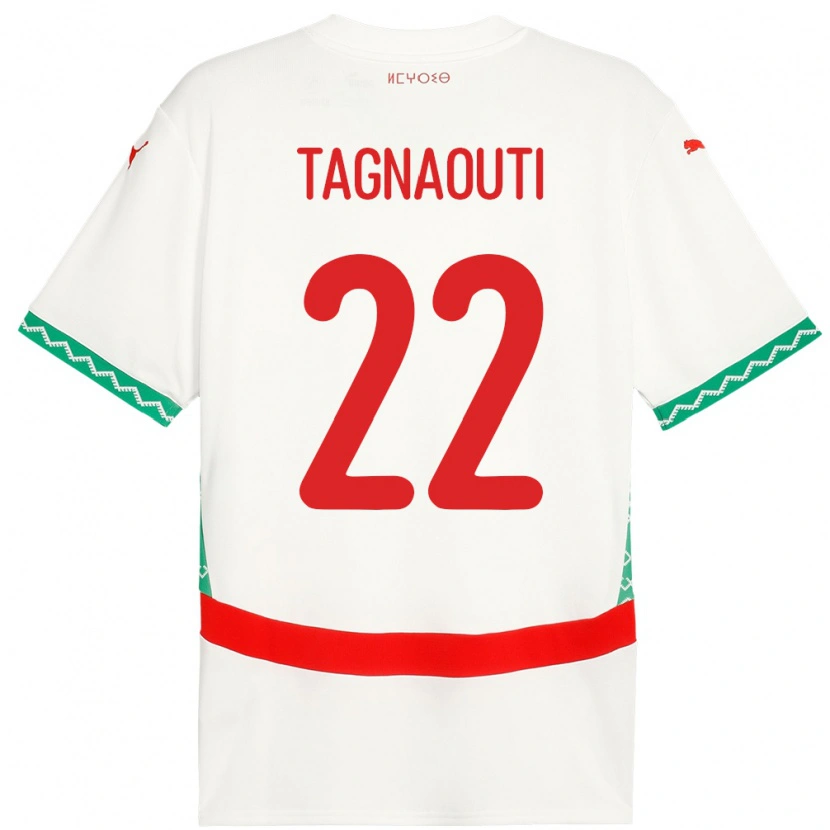 Danxen Damen Marokko Ahmed Reda Tagnaouti #22 Weiß Auswärtstrikot Trikot 24-26 T-Shirt