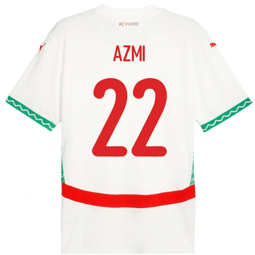 Danxen Damen Marokko Ahmed Azmi #22 Weiß Auswärtstrikot Trikot 24-26 T-Shirt