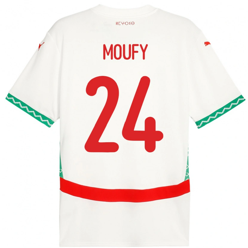 Danxen Damen Marokko Fahd Moufy #24 Weiß Auswärtstrikot Trikot 24-26 T-Shirt
