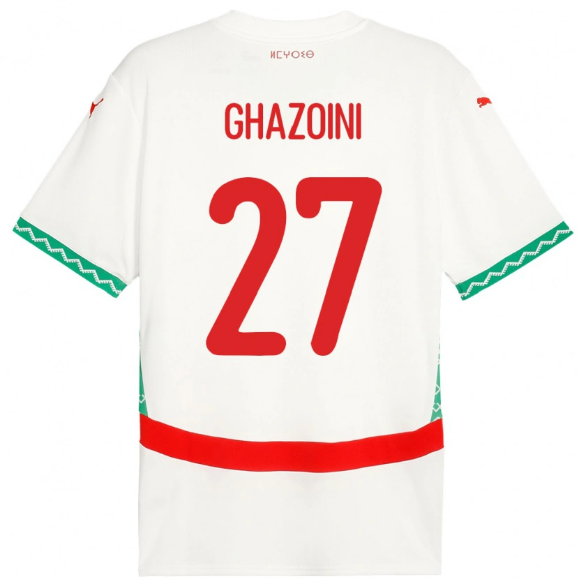 Danxen Damen Marokko Amine Ghazoini #27 Weiß Auswärtstrikot Trikot 24-26 T-Shirt
