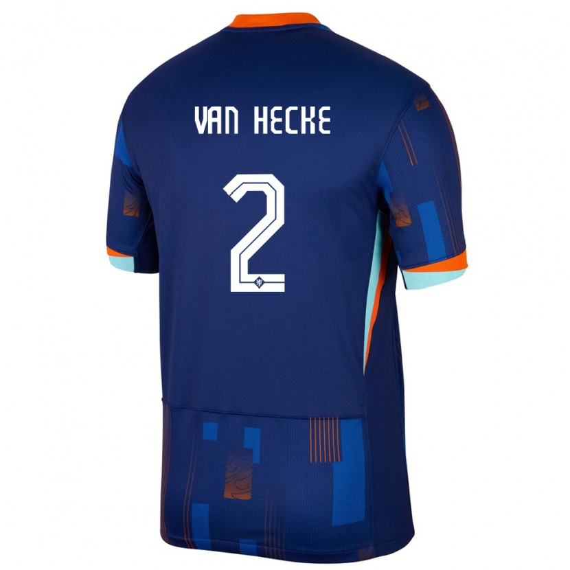 Danxen Damen Niederlande Jan Paul Van Hecke #2 Blau Auswärtstrikot Trikot 24-26 T-Shirt