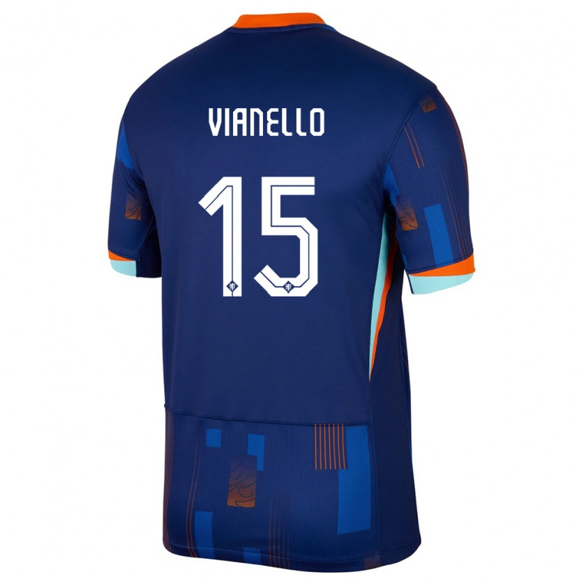 Danxen Damen Niederlande Giannino Vianello #15 Blau Auswärtstrikot Trikot 24-26 T-Shirt