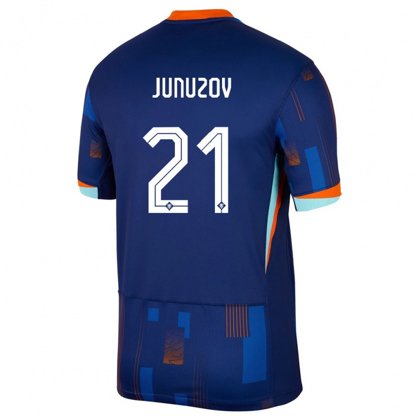 Danxen Damen Niederlande Melih Junuzov #21 Blau Auswärtstrikot Trikot 24-26 T-Shirt