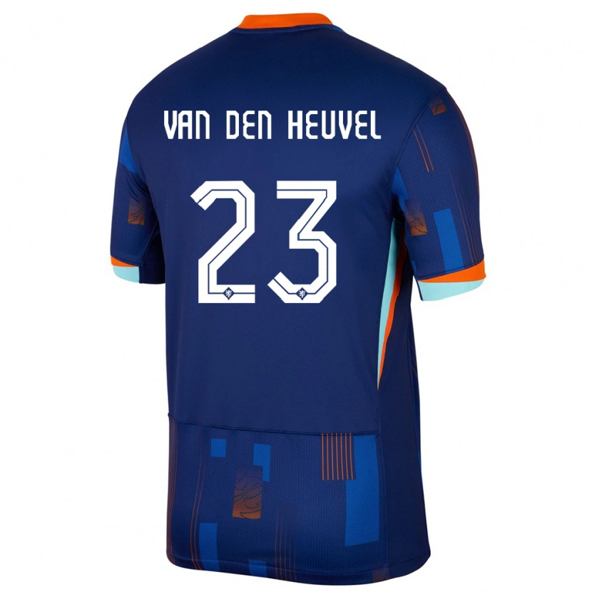 Danxen Damen Niederlande Dani Van Den Heuvel #23 Blau Auswärtstrikot Trikot 24-26 T-Shirt