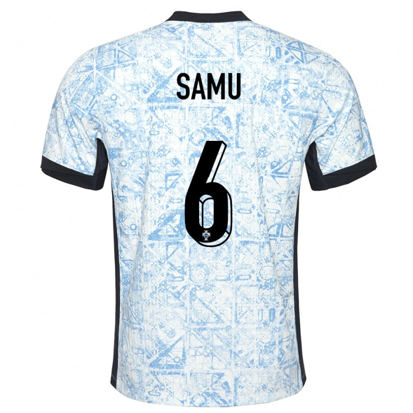 Danxen Damen Portugal Samú Costa #6 Cremeblau Auswärtstrikot Trikot 24-26 T-Shirt