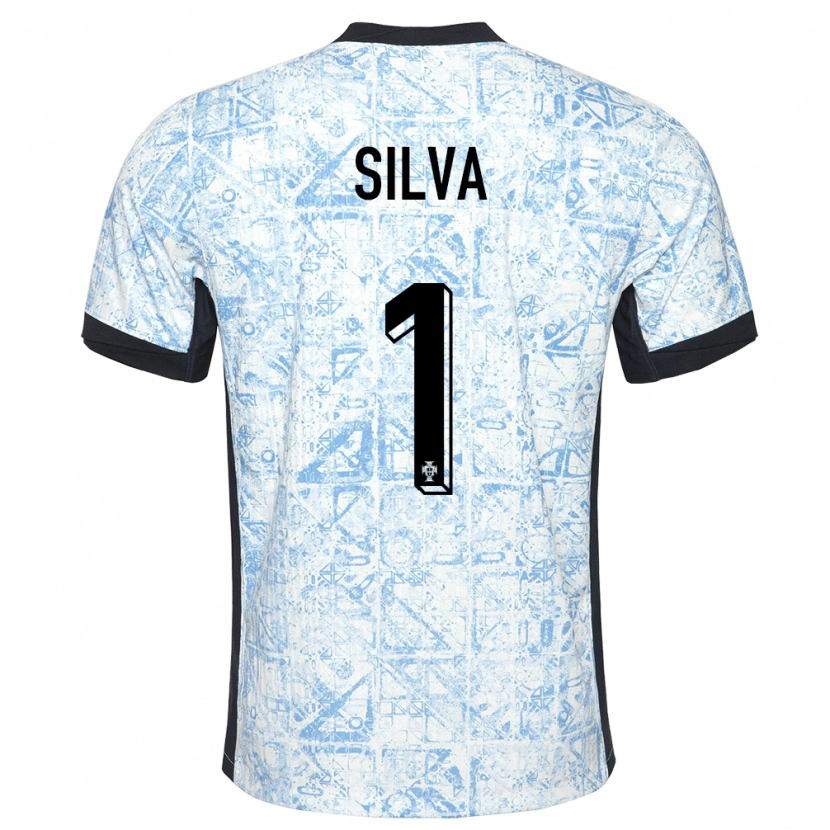 Danxen Damen Portugal Dinis Silva #1 Cremeblau Auswärtstrikot Trikot 24-26 T-Shirt