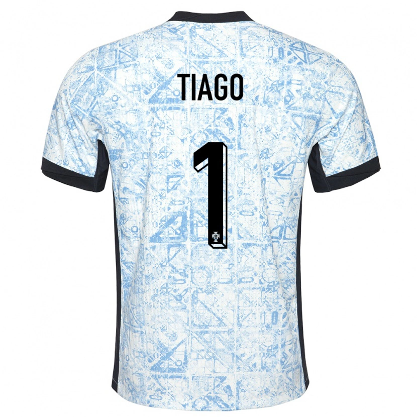 Danxen Damen Portugal Tiago Ferreira #1 Cremeblau Auswärtstrikot Trikot 24-26 T-Shirt