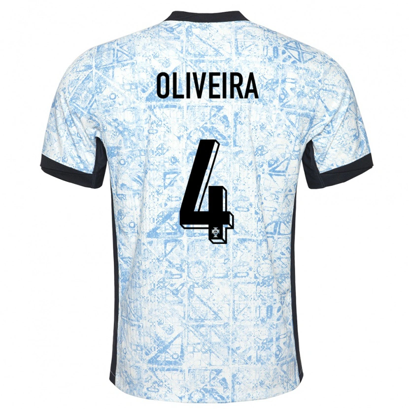 Danxen Damen Portugal Gonçalo Oliveira #4 Cremeblau Auswärtstrikot Trikot 24-26 T-Shirt