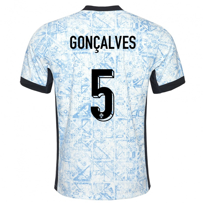 Danxen Damen Portugal Martim Gonçalves #5 Cremeblau Auswärtstrikot Trikot 24-26 T-Shirt