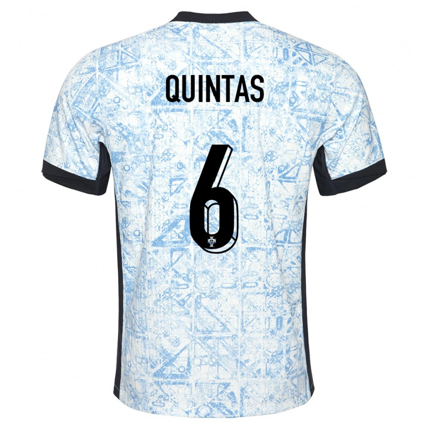 Danxen Damen Portugal Rafael Quintas #6 Cremeblau Auswärtstrikot Trikot 24-26 T-Shirt