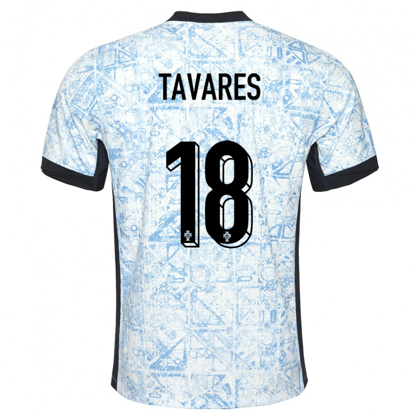 Danxen Damen Portugal Leonardo Tavares #18 Cremeblau Auswärtstrikot Trikot 24-26 T-Shirt