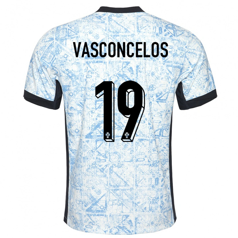 Danxen Damen Portugal Vasconcelos #19 Cremeblau Auswärtstrikot Trikot 24-26 T-Shirt