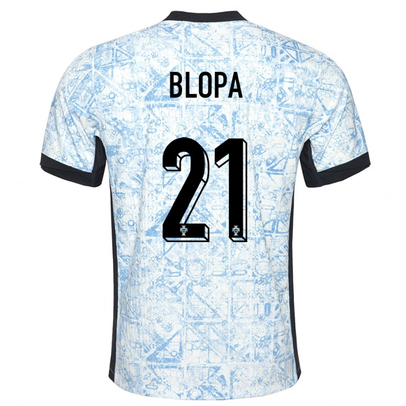Danxen Damen Portugal Salvador Blopa #21 Cremeblau Auswärtstrikot Trikot 24-26 T-Shirt