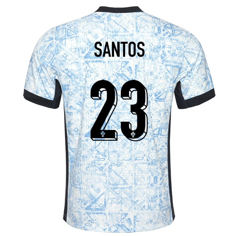 Danxen Damen Portugal Leandro Santos #23 Cremeblau Auswärtstrikot Trikot 24-26 T-Shirt