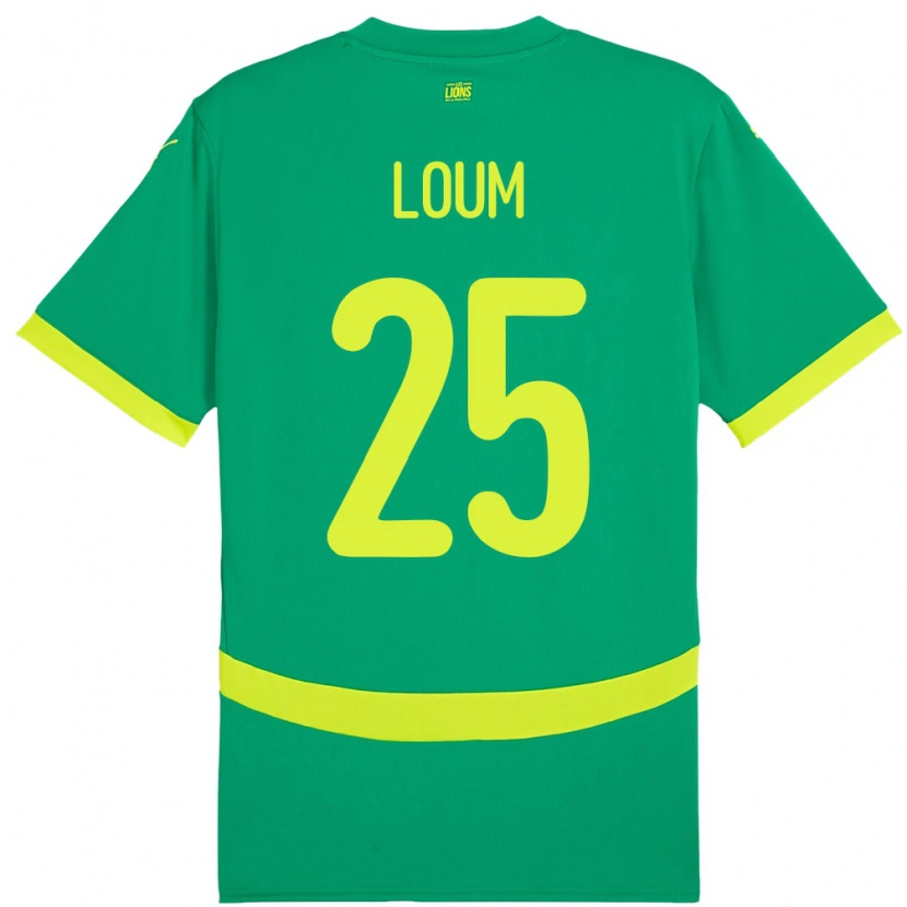 Danxen Damen Senegal Mamadou Loum #25 Grün Auswärtstrikot Trikot 24-26 T-Shirt