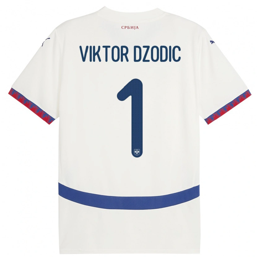 Danxen Damen Serbien Viktor Dzodic #1 Weiß Auswärtstrikot Trikot 24-26 T-Shirt
