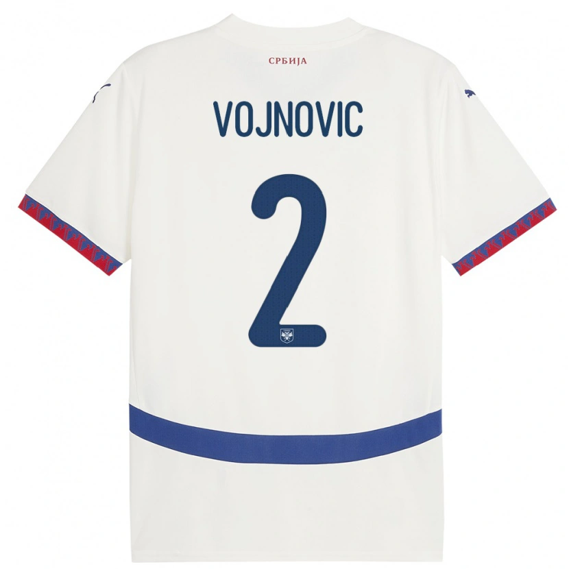 Danxen Damen Serbien Jovan Vojnovic #2 Weiß Auswärtstrikot Trikot 24-26 T-Shirt