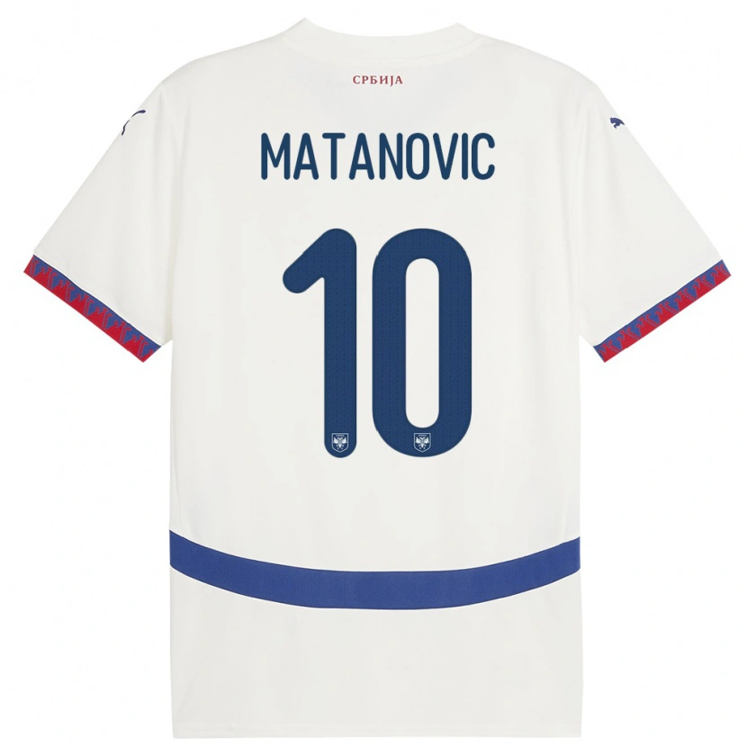 Danxen Damen Serbien Ognjen Matanovic #10 Weiß Auswärtstrikot Trikot 24-26 T-Shirt