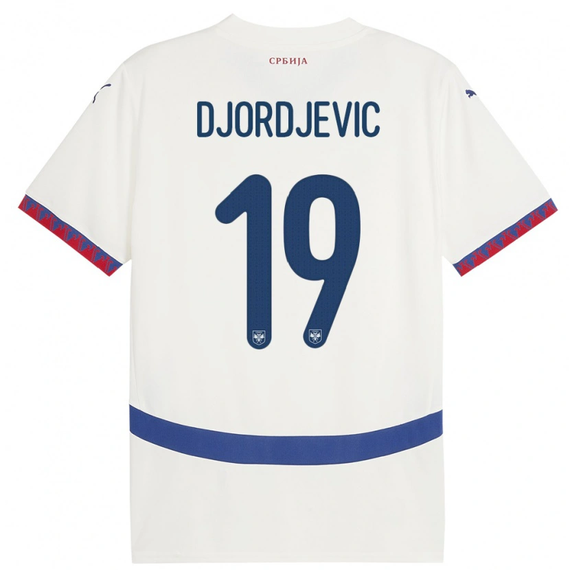 Danxen Damen Serbien Luka Djordjevic #19 Weiß Auswärtstrikot Trikot 24-26 T-Shirt
