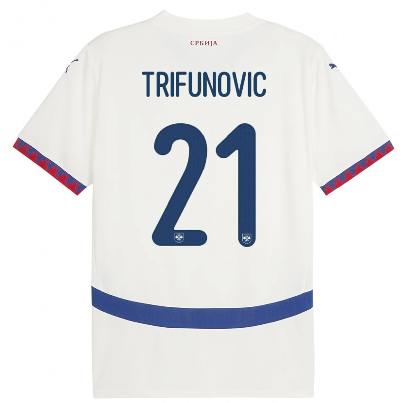 Danxen Damen Serbien Nemanja Trifunovic #21 Weiß Auswärtstrikot Trikot 24-26 T-Shirt