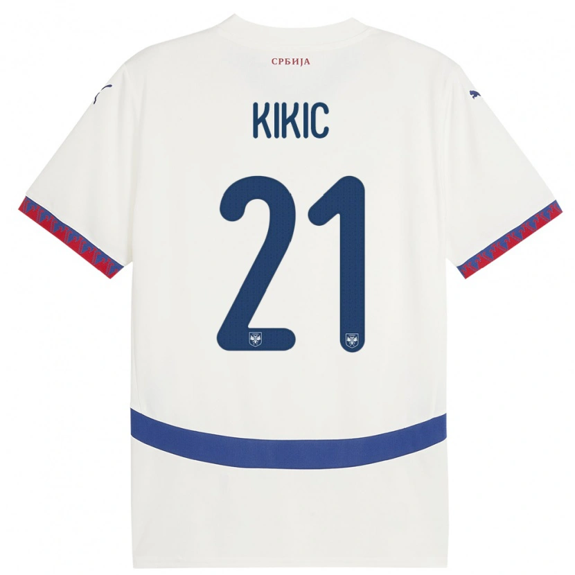Danxen Damen Serbien Uros Kikic #21 Weiß Auswärtstrikot Trikot 24-26 T-Shirt