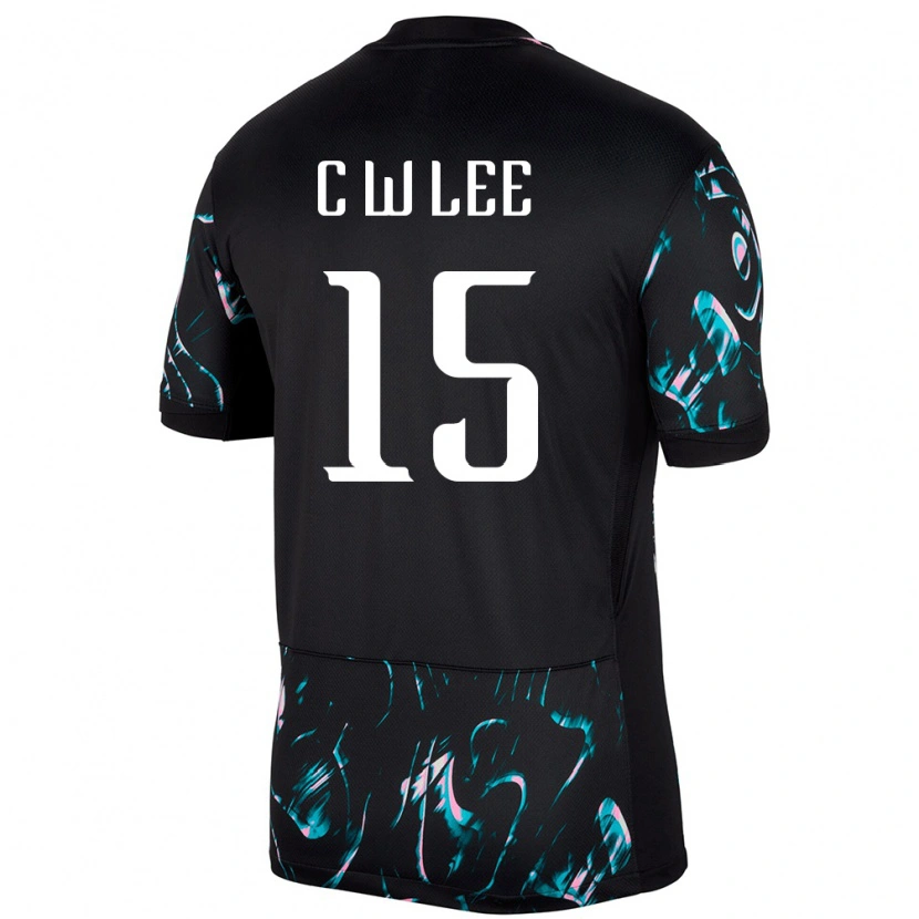 Danxen Damen Südkorea Chang-Woo Lee #15 Schwarz Auswärtstrikot Trikot 24-26 T-Shirt