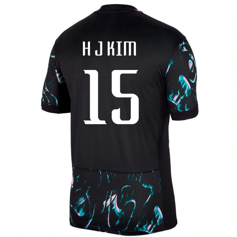 Danxen Damen Südkorea Ji-Ho Kim #15 Schwarz Auswärtstrikot Trikot 24-26 T-Shirt