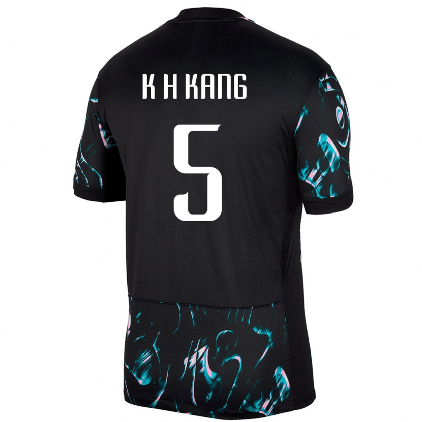 Danxen Damen Südkorea Kang Kyo Hun #5 Schwarz Auswärtstrikot Trikot 24-26 T-Shirt