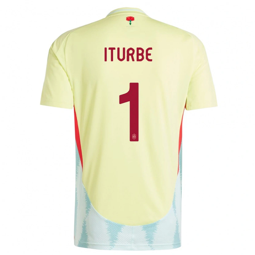 Danxen Damen Spanien Alejandro Iturbe #1 Gelb Auswärtstrikot Trikot 24-26 T-Shirt