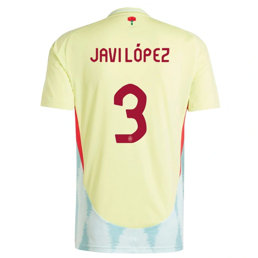 Danxen Damen Spanien Javi López #3 Gelb Auswärtstrikot Trikot 24-26 T-Shirt
