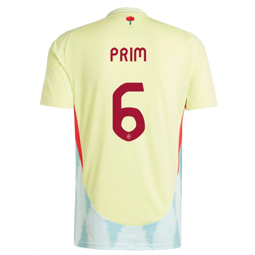 Danxen Damen Spanien Pau Prim #6 Gelb Auswärtstrikot Trikot 24-26 T-Shirt