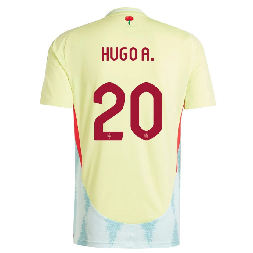 Danxen Damen Spanien Hugo Álvarez #20 Gelb Auswärtstrikot Trikot 24-26 T-Shirt