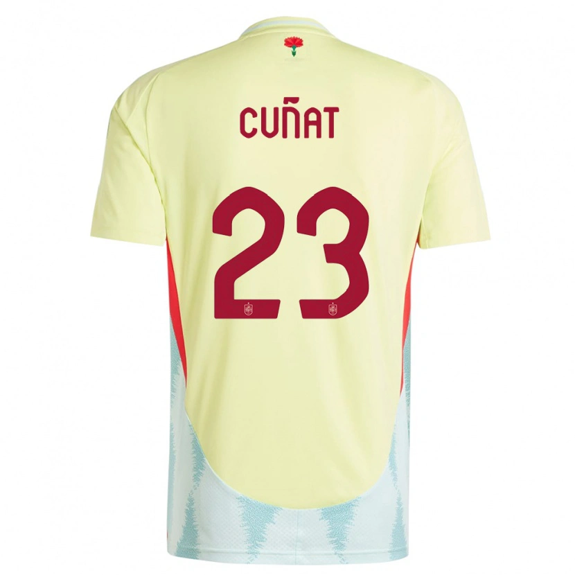 Danxen Damen Spanien Pablo Cuñat #23 Gelb Auswärtstrikot Trikot 24-26 T-Shirt