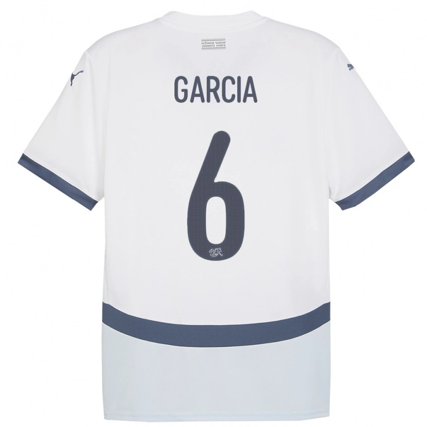 Danxen Damen Schweiz Ulisses Garcia #6 Weiß Auswärtstrikot Trikot 24-26 T-Shirt