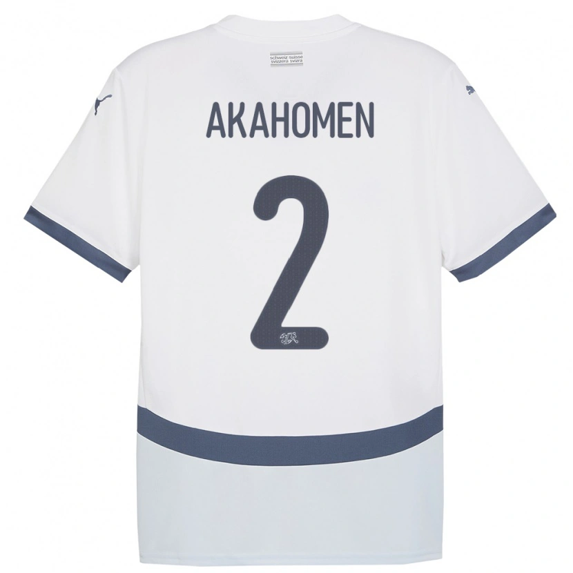 Danxen Damen Schweiz Marvin Akahomen #2 Weiß Auswärtstrikot Trikot 24-26 T-Shirt